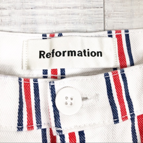 Reformation Roper Crop Straight Jeans Valley Plaid - Picture 4 of 8